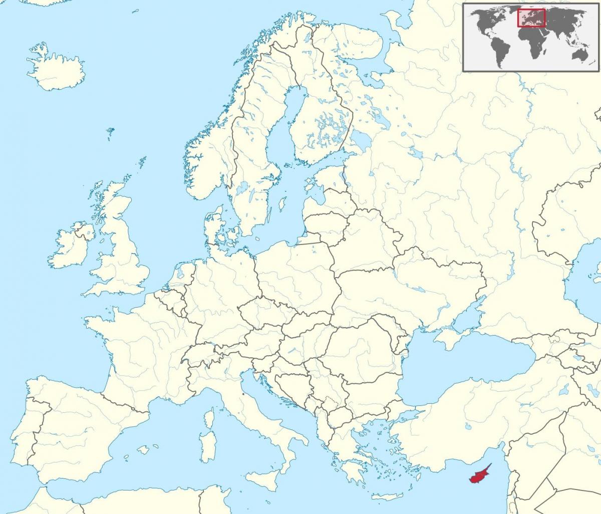 โลกแผนที่แสดงไซปรัส name