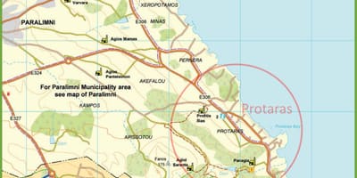 ถนนแผนที่ของ protaras ไซปรัส name
